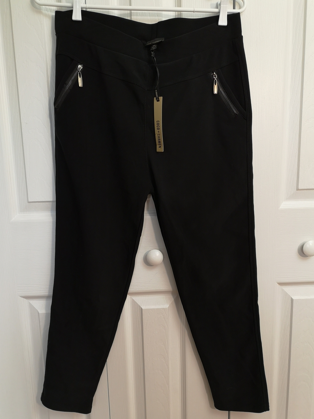 Coco + Carmen Women's Black Pull-On Cropped Pants XXL